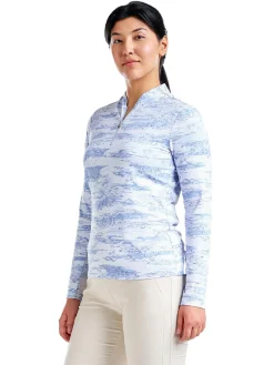 Nivo Shirts|Women's Lolita Long Sleeve Livcool Mock - Gentle Blue