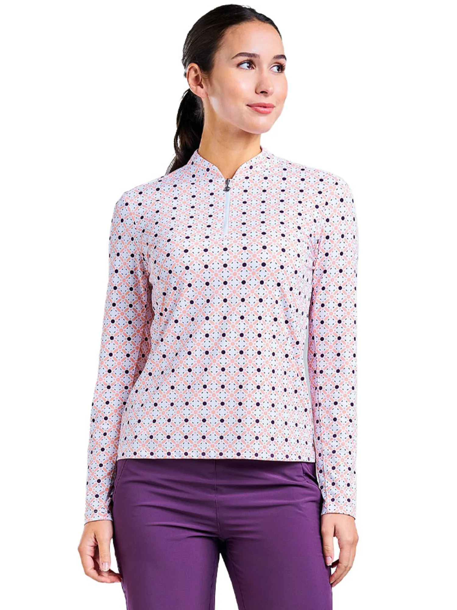 Nivo Shirts|Women's Lolita Long Sleeve Mock - Coral Reef