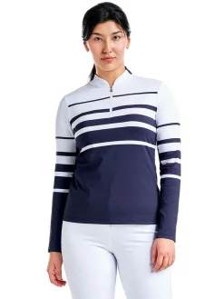 Nivo Shirts|Women's Lolita Long Sleeve Livcool Mock - White/Navy