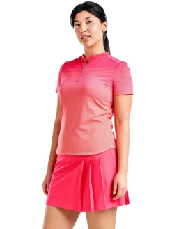 Nivo Shirts|Women's Lynda Short Sleeve Mock - Cherry