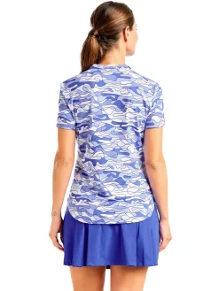 Nivo Shirts|Women's Lynda Short Sleeve Mock - Cobalt
