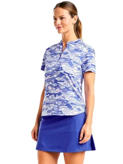 Nivo Shirts|Women's Lynda Short Sleeve Mock - Cobalt