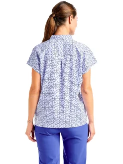Nivo Shirts|Women's Veronica Short Sleeve Polo - Cobalt