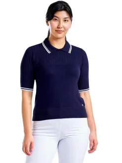 Nivo Shirts|Women's VY Light Sweater Polo - Navy