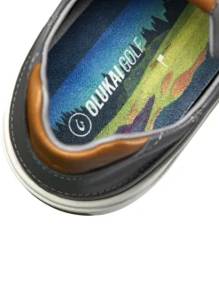 OluKai Mens Golf Shoes|Wai‘alae Golf Shoes - Ash Red Lava