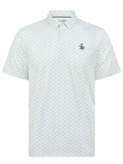 Original Penguin Shirts|All Over Lifesaver Print Polo - Bright White