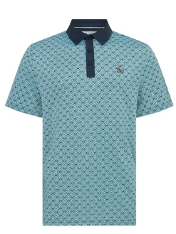 Original Penguin Shirts|Bohemian Jacquard Block Polo - Black Iris