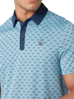 Original Penguin Shirts|Bohemian Jacquard Block Polo - Black Iris