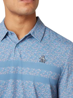 Original Penguin Shirts|Engineered Novelty Stripe Polo - Quiet Harbour