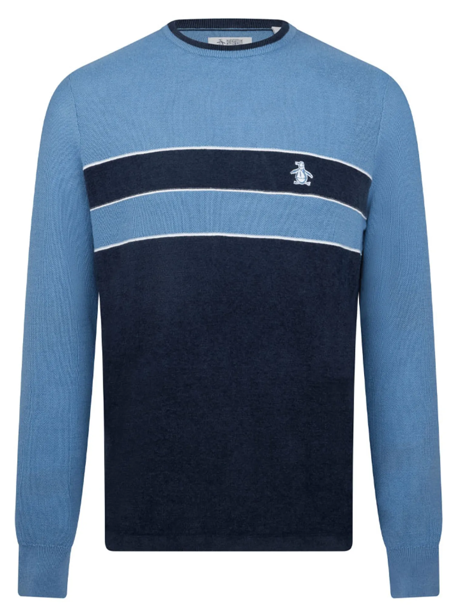 Original Penguin Jumpers|Heritage Mixed Media Sweater - Quiet Harbour