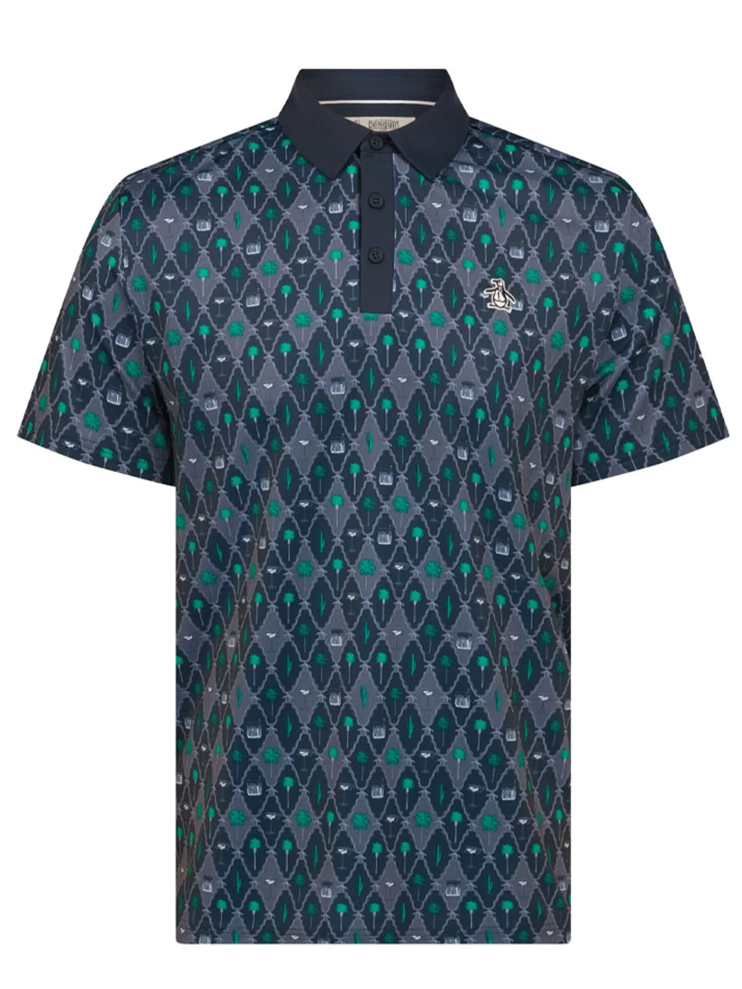 Original Penguin Shirts|Lattice Cocktail Earl Polo - Black Iris