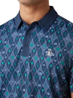 Original Penguin Shirts|Lattice Cocktail Earl Polo - Black Iris