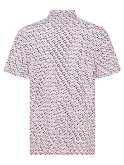 Original Penguin Shirts|Layered Umbrella Print Polo - Murex Shell