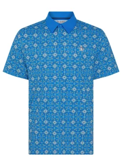 Original Penguin Shirts|Pete's Cocktail Windowpane Polo - French Blue