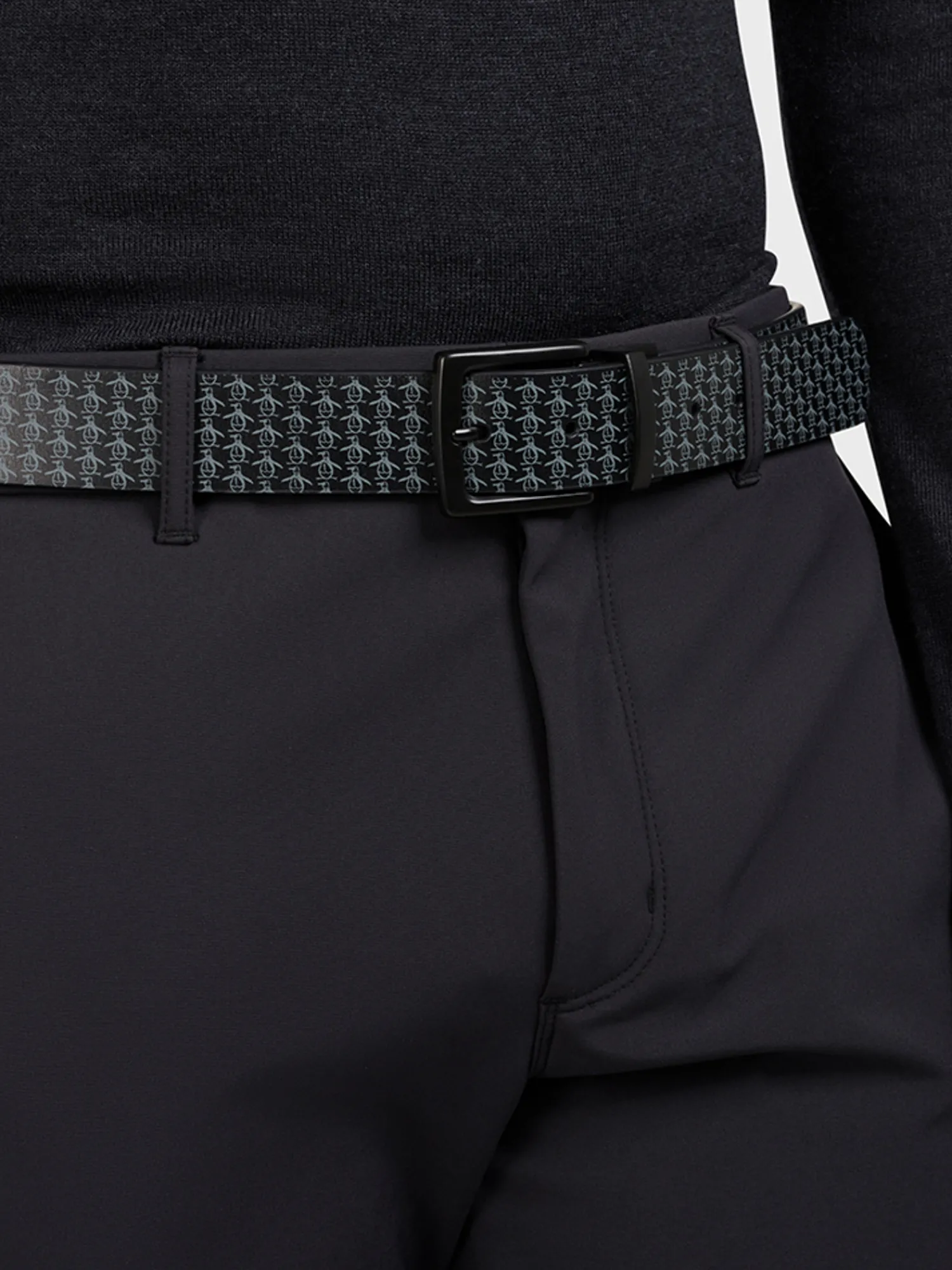 Original Penguin Belts|Reversible All Over Pete Printed Belt - Caviar