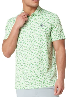 Original Penguin Shirts|Underwater Mosaic Geo Polo - Spruce Stone