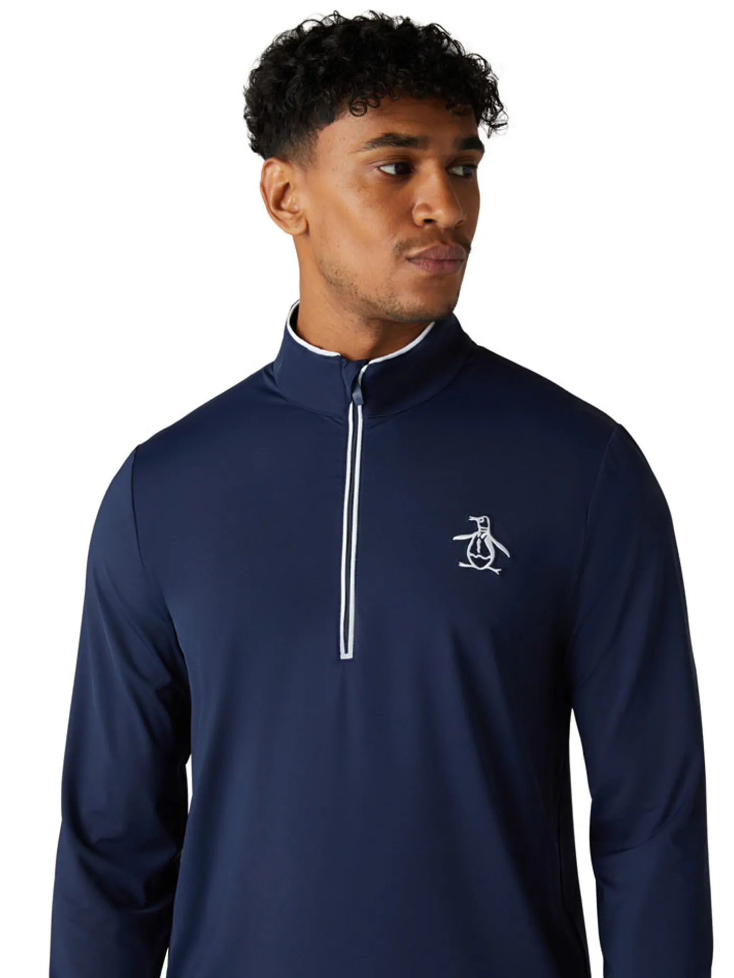 Original Penguin Jumpers|1/4-Zip Technical Earl - Black Iris