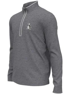 Original Penguin Jumpers|1/4-Zip Technical Earl - Quiet Shade Heather