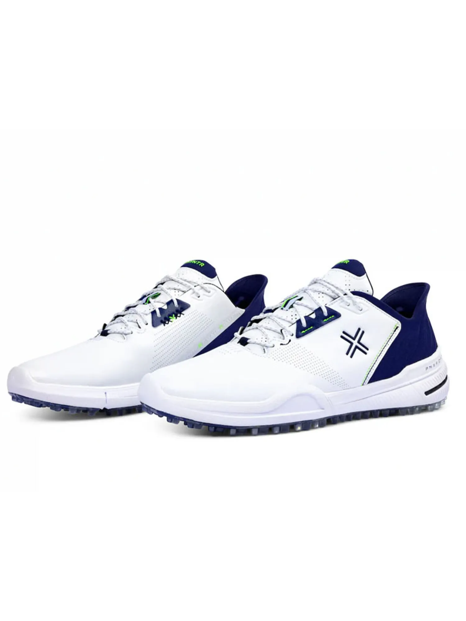 Payntr Golf Mens Golf Shoes|X 005 F Golf Shoes - White/Navy/Electric Green