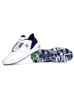 Payntr Golf Mens Golf Shoes|X 005 F Golf Shoes - White/Navy/Electric Green