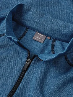 PING Jumpers|Ramsey 1/2 Zip Ribbed Fleece - Snorkel Blue Marl