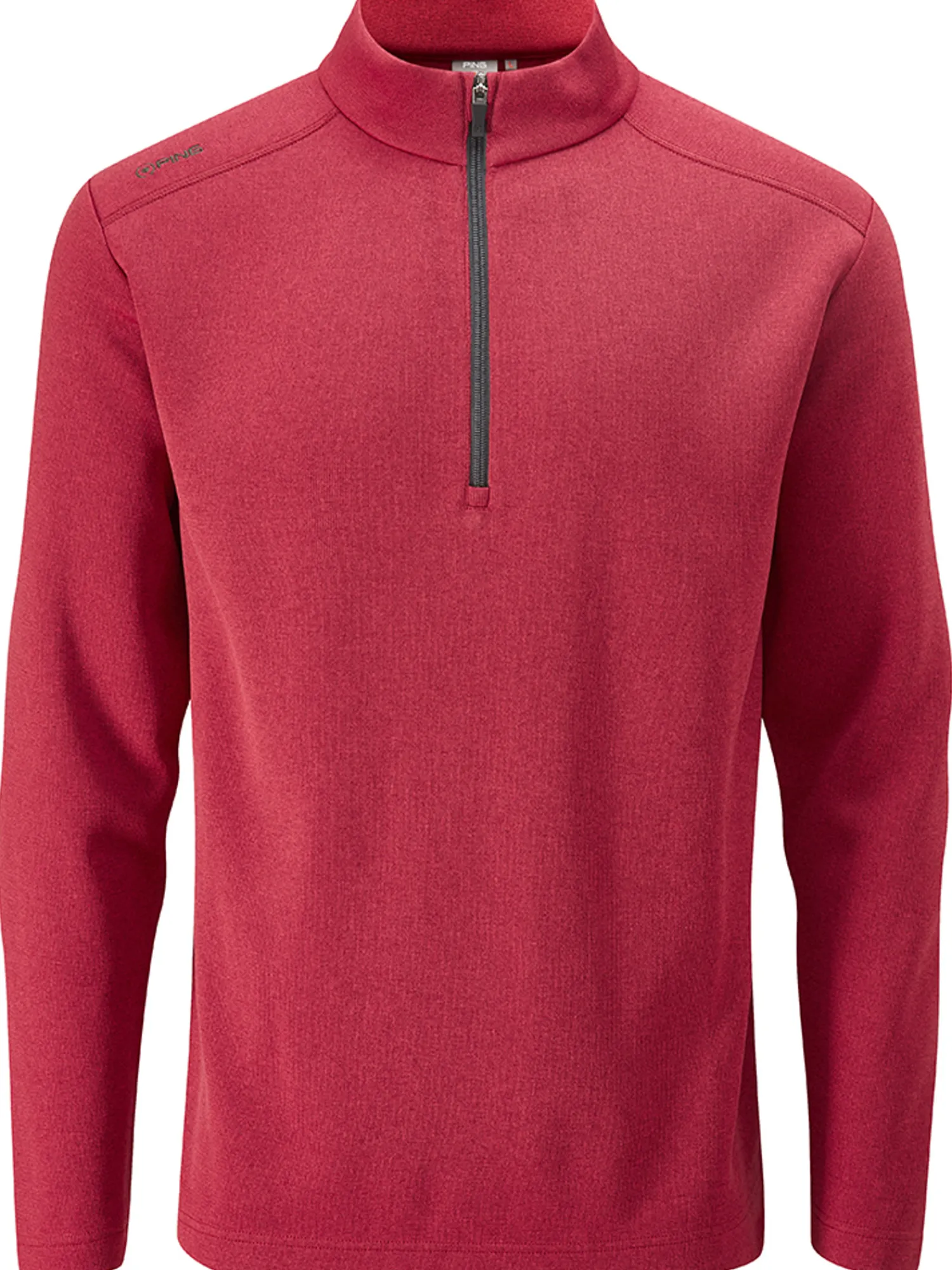 PING Jumpers|Ramsey 1/2 Zip Ribbed Fleece - Rich Red Marl