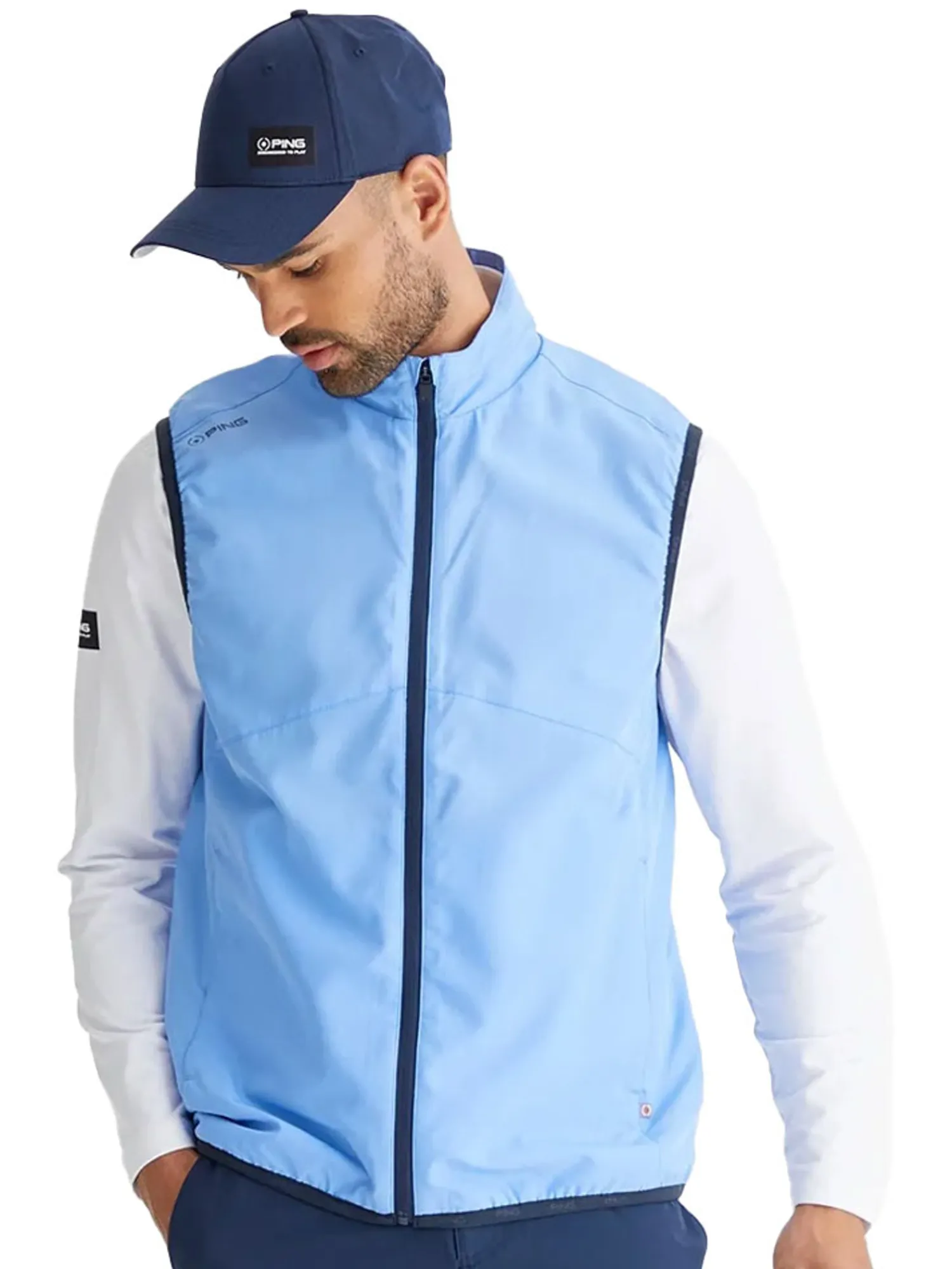 PING Vests|SensorWarm Ashbourne Full-Zip Vest - Cornflower Blue