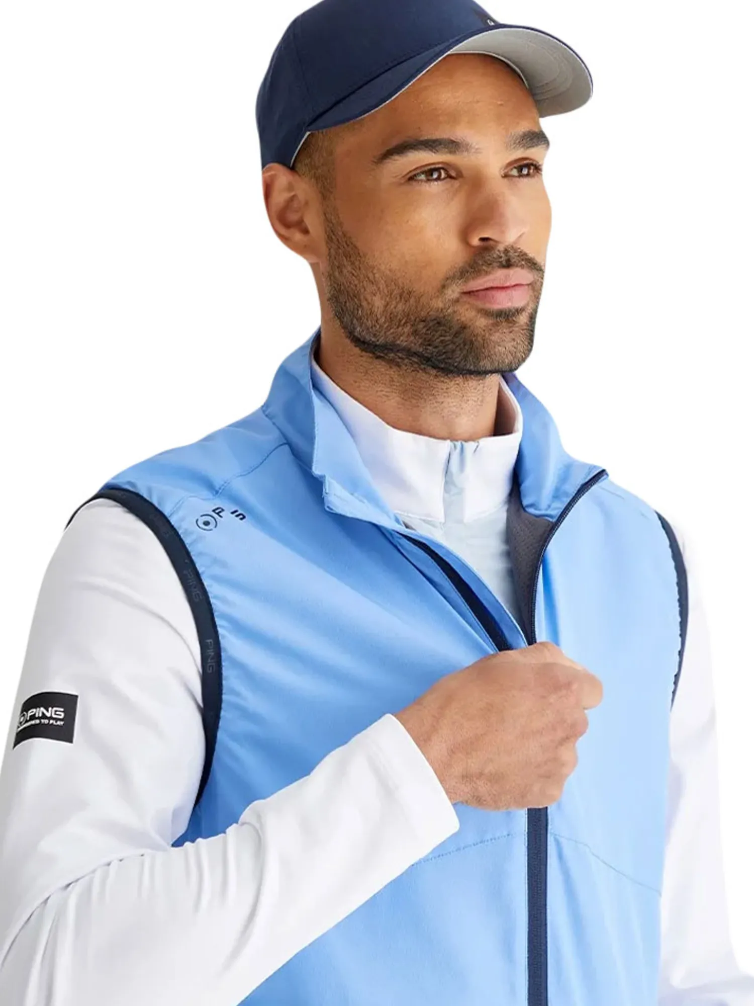 PING Vests|SensorWarm Ashbourne Full-Zip Vest - Cornflower Blue