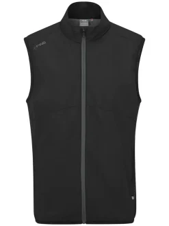 PING Vests|SensorWarm Ashbourne Full-Zip Vest - Black/Asphalt
