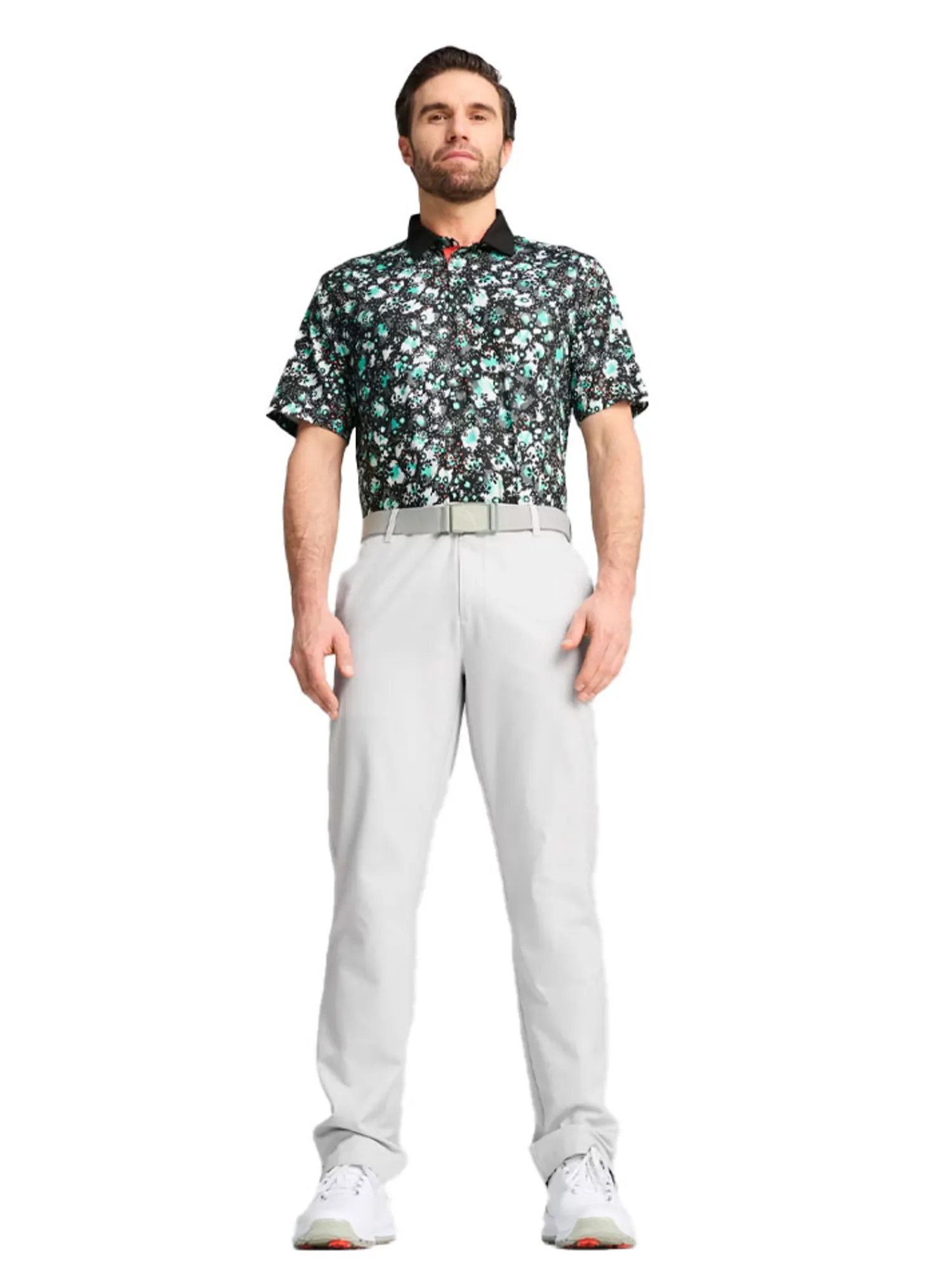 Puma Shirts|CLOUDSPUN Abstract Camo Polo - Black/Aquatic