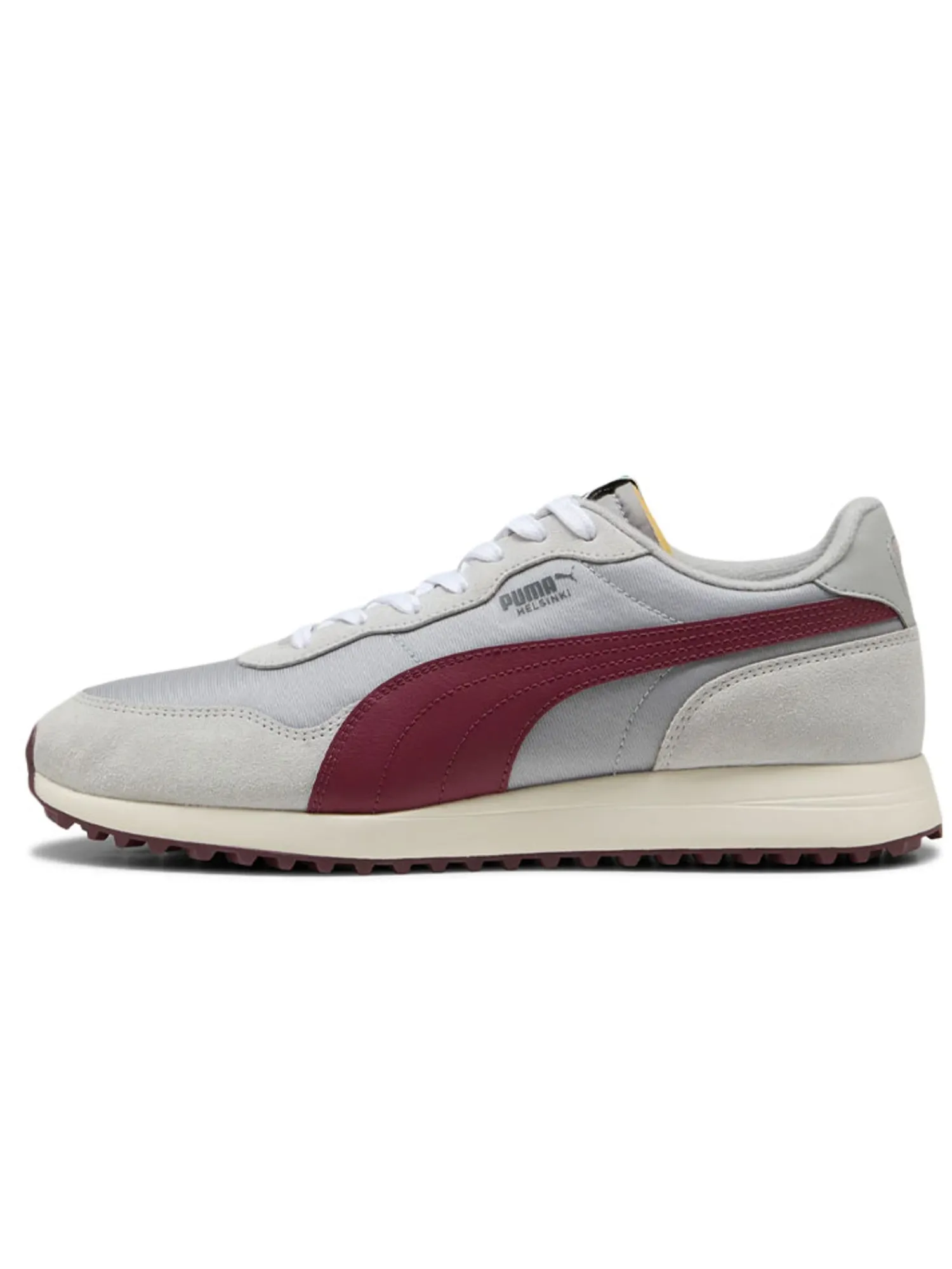 Puma Mens Golf Shoes|Helsinki G Spikeless Golf Shoes - Ash Grey/Ruby Shimmer/Frosted Ivory