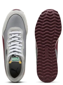 Puma Mens Golf Shoes|Helsinki G Spikeless Golf Shoes - Ash Grey/Ruby Shimmer/Frosted Ivory