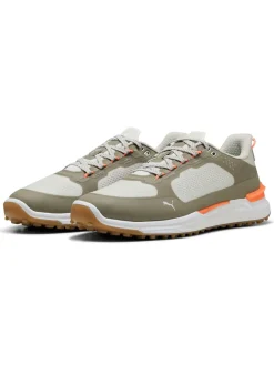 Puma Mens Golf Shoes|IGNITE Elevate X Spikeless Golf Shoes - Sedate Grey/Velvet Moss/Fluro