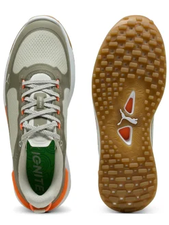 Puma Mens Golf Shoes|IGNITE Elevate X Spikeless Golf Shoes - Sedate Grey/Velvet Moss/Fluro