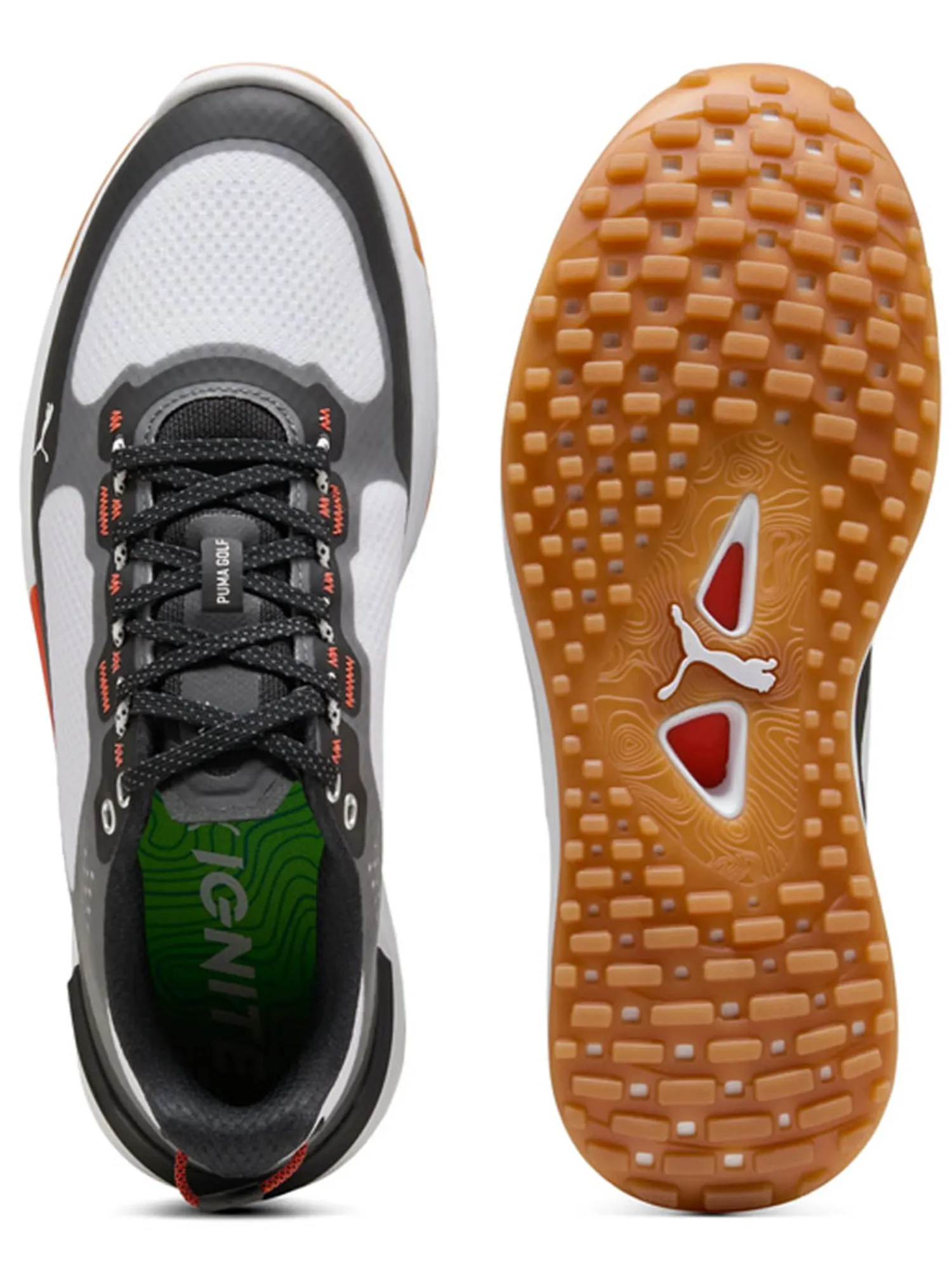 Puma Mens Golf Shoes|IGNITE Elevate X Spikeless Golf Shoes - White/ Black