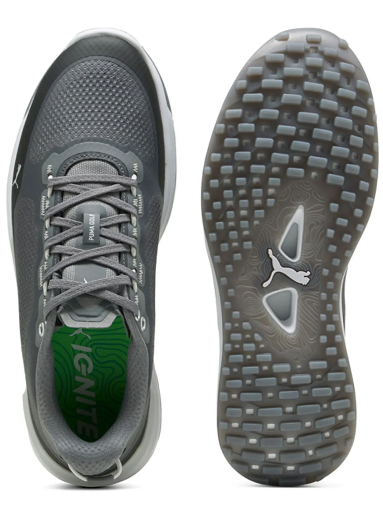 Puma Mens Golf Shoes|IGNITE Elevate X Spikeless Golf Shoes - Slate Sky/ Black/Ash Grey