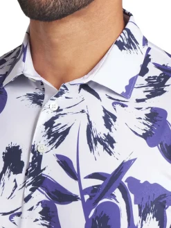 Puma Shirts|MATTR Broken Flower Polo - White Glow/Blue Crystal