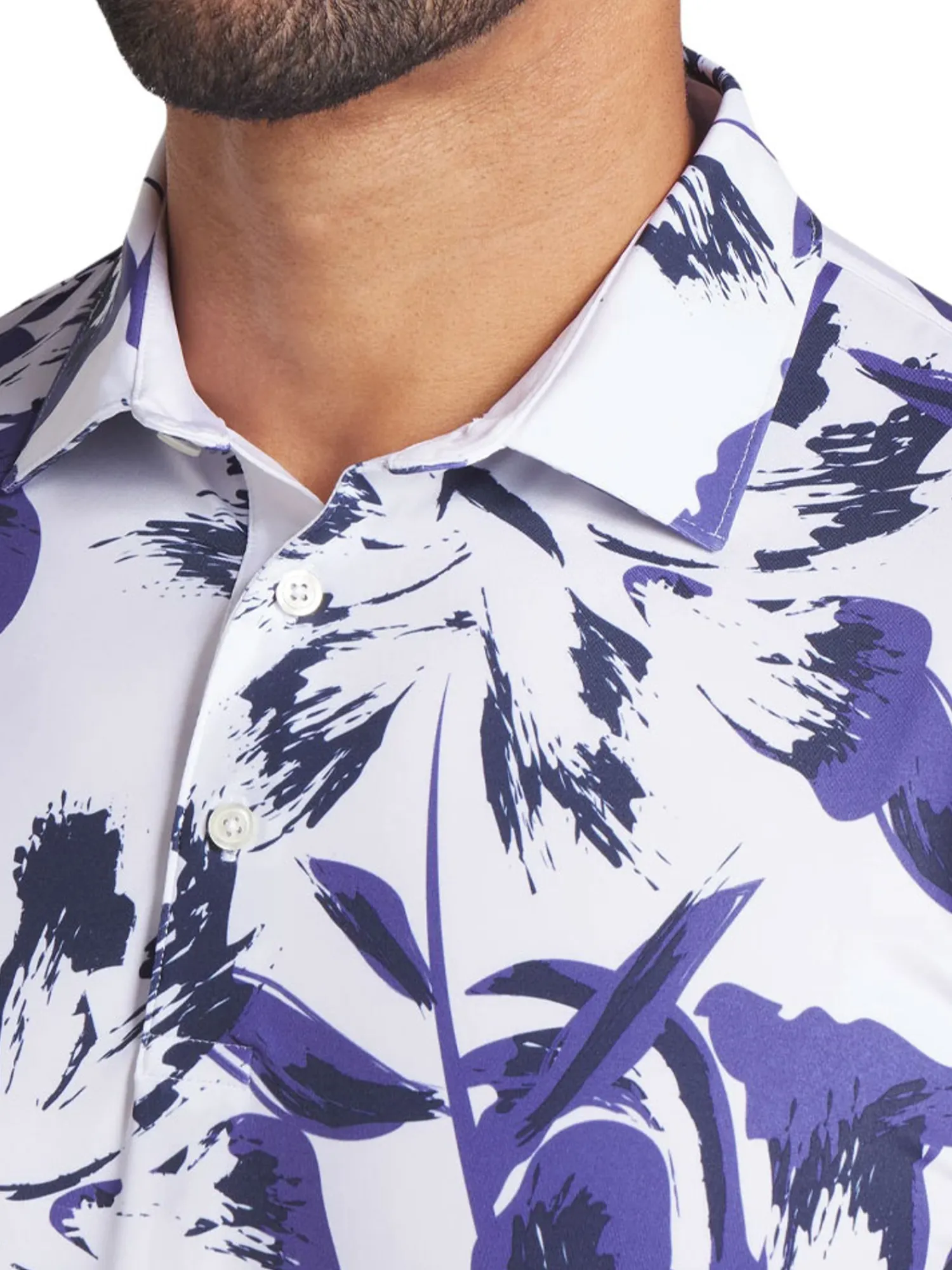 Puma Shirts|MATTR Broken Flower Polo - White Glow/Blue Crystal