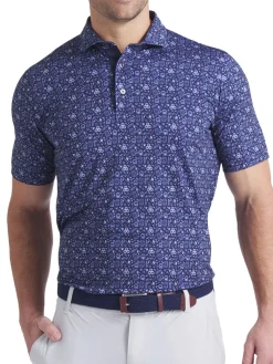 Puma Shirts|MATTR Port Golf Polo - Deep Navy - White Glow/Deep Navy