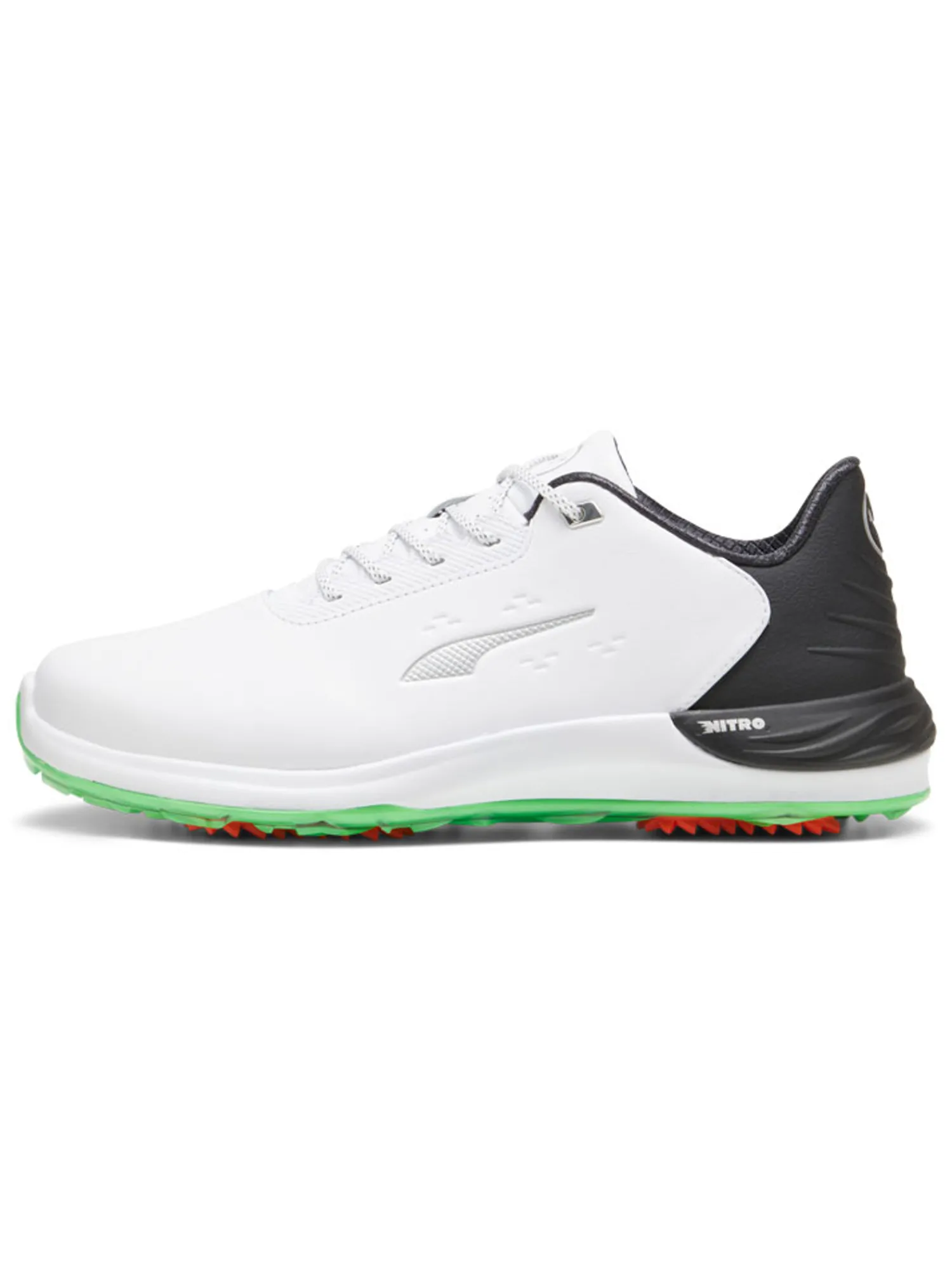 Puma Clearance Shoes|Phantomcat NITRO+ Golf Shoes - White/ Black/Fluro Green