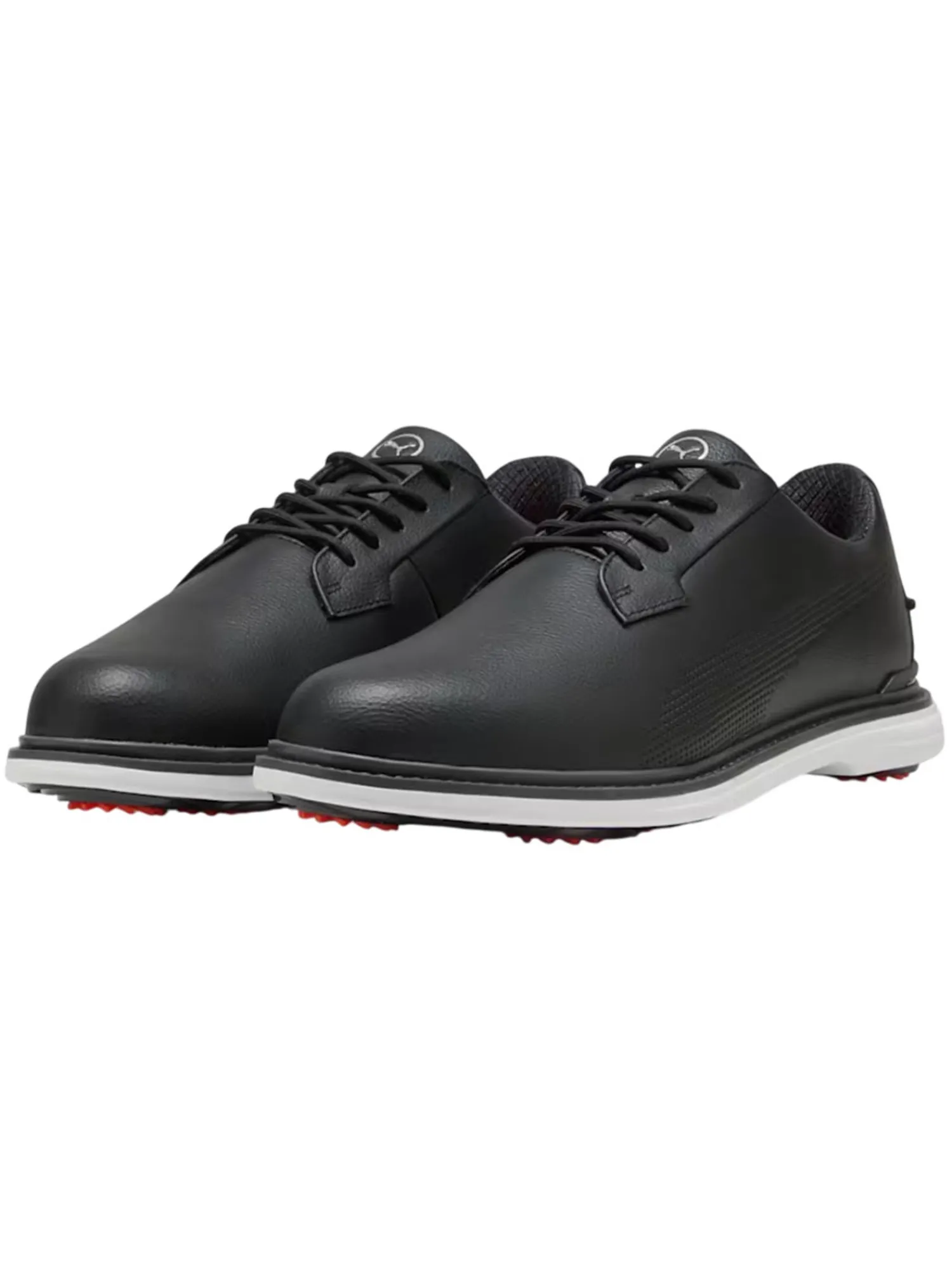 Puma Mens Golf Shoes|Royale Golf Shoes - Black/Flat Dark Grey/Red Blast