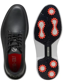Puma Mens Golf Shoes|Royale Golf Shoes - Black/Flat Dark Grey/Red Blast