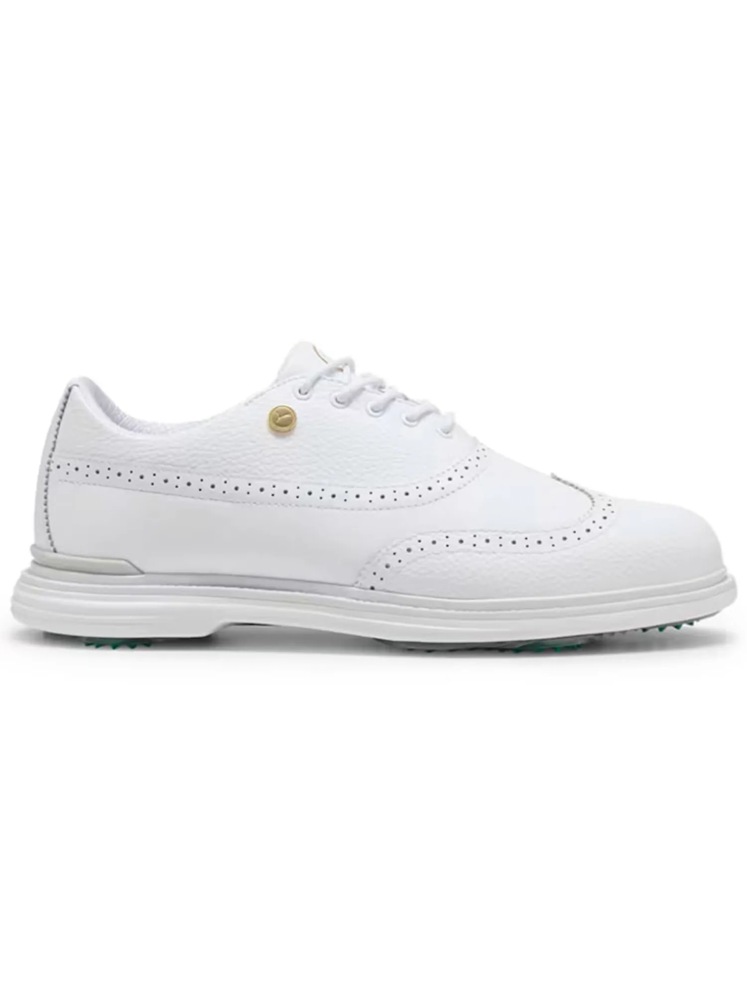 Puma Mens Golf Shoes|Royale Wingtip Golf Shoes - White/Vapor Grey/Grassy Green