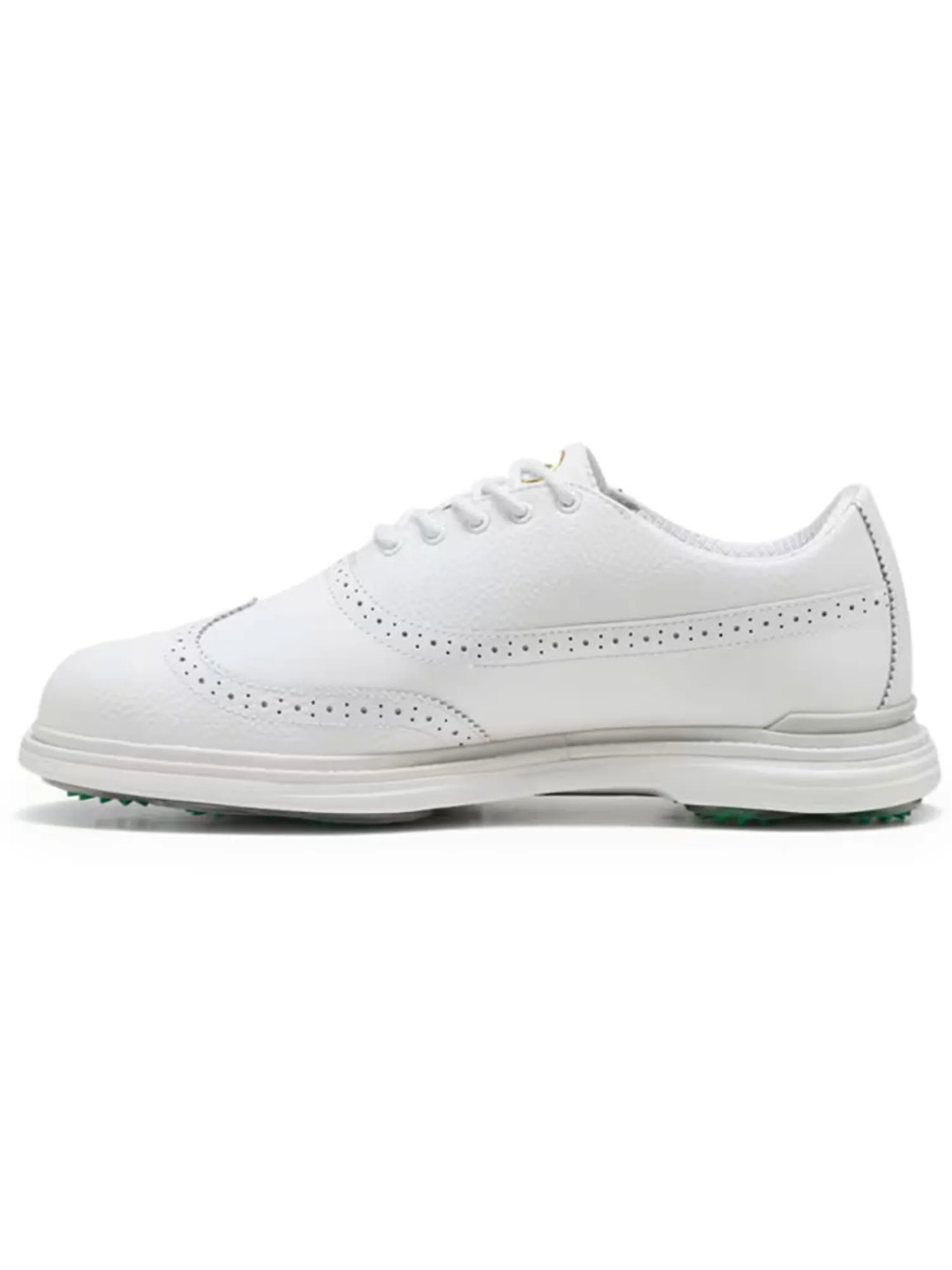 Puma Mens Golf Shoes|Royale Wingtip Golf Shoes - White/Vapor Grey/Grassy Green