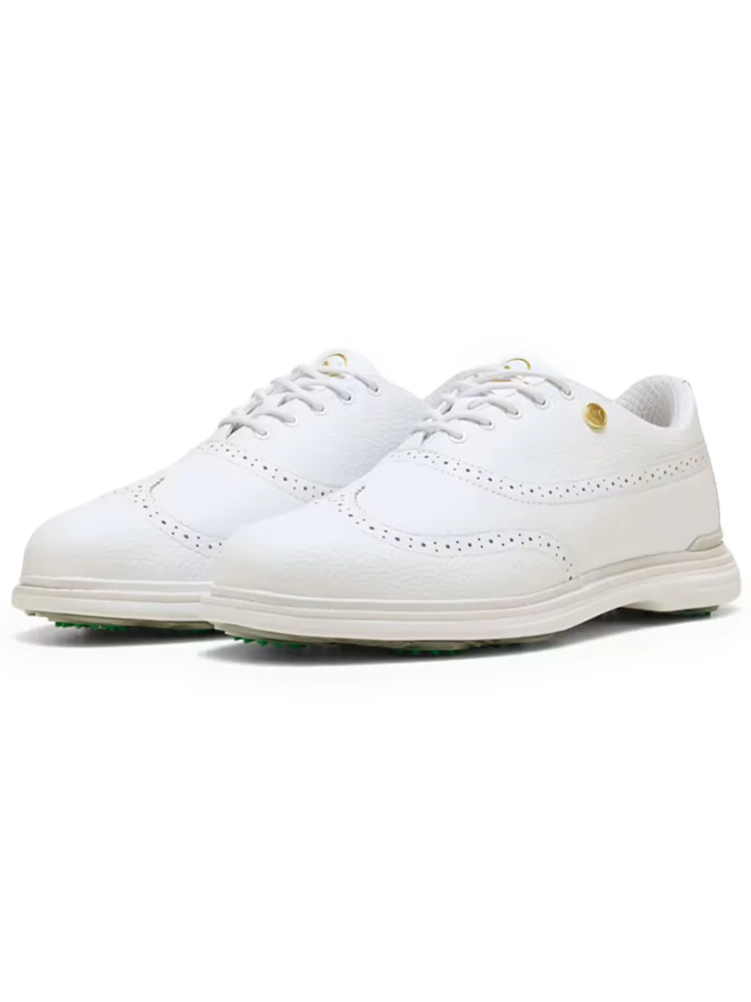 Puma Mens Golf Shoes|Royale Wingtip Golf Shoes - White/Vapor Grey/Grassy Green