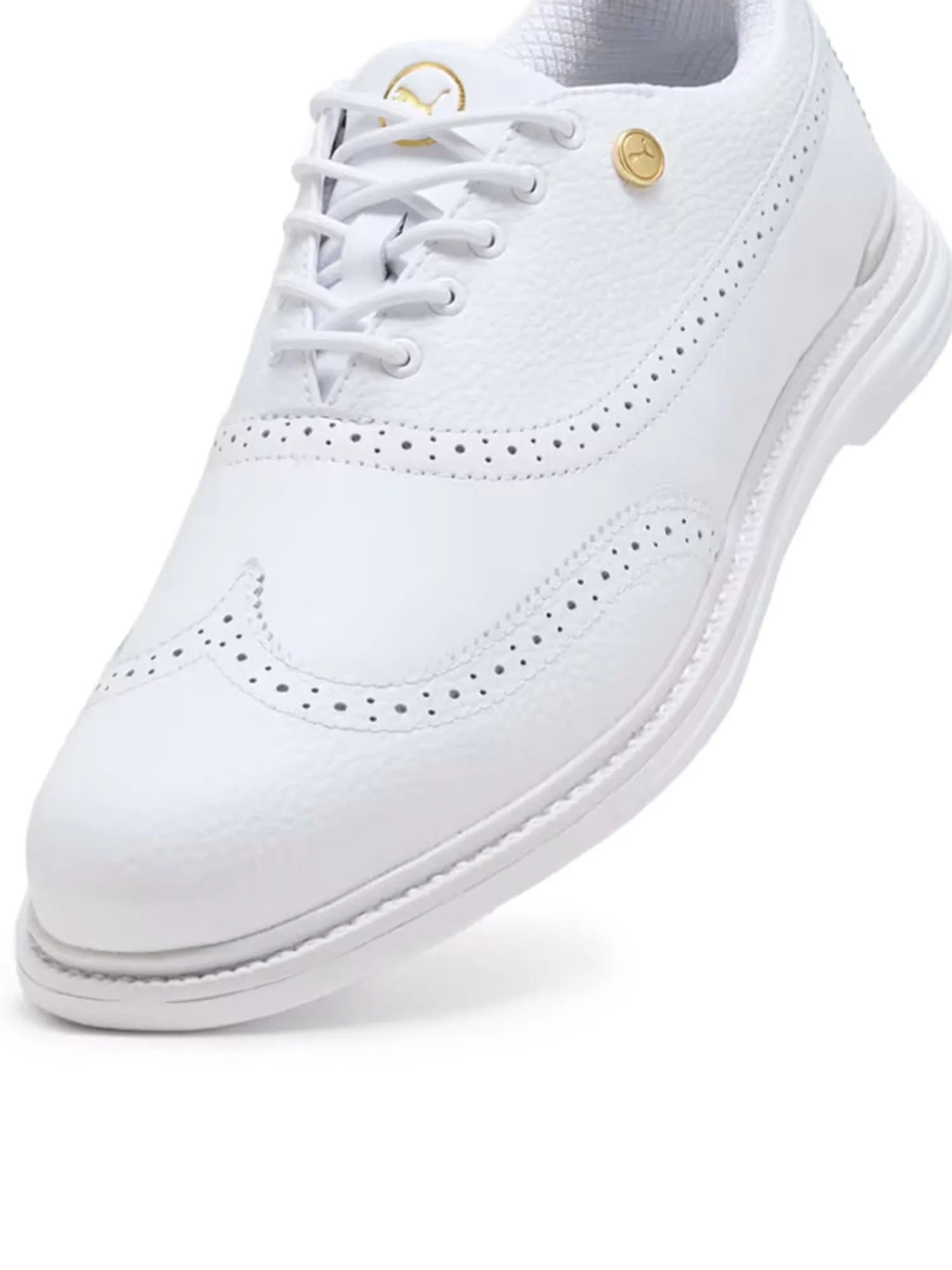 Puma Mens Golf Shoes|Royale Wingtip Golf Shoes - White/Vapor Grey/Grassy Green