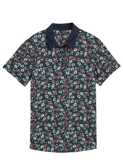 Puma Shirts|Womens Floral Burst Golf Polo - Deep Navy