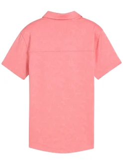 Puma Shirts|Womens MATTR Lianas Jacquard Golf Polo - Peach Frost