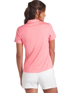 Puma Shirts|Womens MATTR Lianas Jacquard Golf Polo - Peach Frost