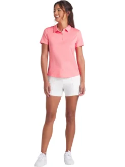 Puma Shirts|Womens MATTR Lianas Jacquard Golf Polo - Peach Frost
